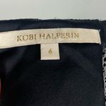 Kobi Halperin Black 100% Silk Open Shoulder Cape Halter Dress‎ Size 6 Photo 7