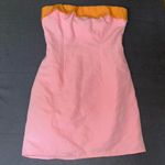 Princess Polly  Pink Strapless Mini Dress with Orange Trim Photo 1