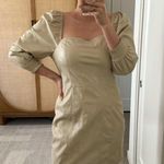 7 For All Mankind Nude Vegan Leather Mini Dress Photo 2