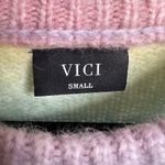 VICI Rainbow Cropped Knitted Pullover Sweater Women Pink Purple Size Small Photo 4