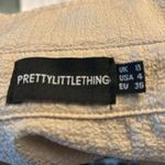 Pretty Little Thing Stone Textured V-Neck Ruched Long Sleeve Top 4 Bodycon Casual Photo 7