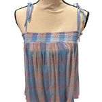 Talbots Y2K pastel plaid boho stretchy flowy adjustable tie top festival fairy whimsy Photo 0
