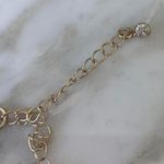 Gold Rhinestone Double Layered Necklace Photo 3