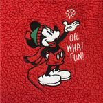 Disney MICKEY MOUSE Christmas Pajama Top OH WHAT FUN! Red Sherpa WOMENS Lg 12-14 Photo 3