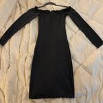 Roma  Grey/Blue Ribbed Off the Shoulder Bodycon Long Sleeve Dress Photo 4