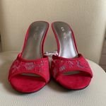 Nine West NWOB RED MESH HEELED SLIDE SANDALS Photo 5