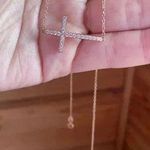 Diamond Cross Necklace silver with rose gold plating​​​ Photo 0