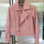 Halogen 💕💕 Dusty Rose Faux Leather Moto Jacket S Photo 5
