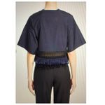 3.1 Phillip Lim Fringe Trim Boxy Cotton Tee Size 6 Photo 1