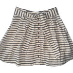 Blue Rain  Striped Button Front Tie Waist Skirt Small Photo 0