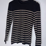 J. McLaughlin  Small Black Gold Shimmer Stripe‎ Long Sleeve Top Photo 0