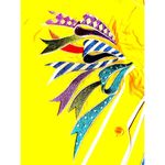 Bob Mackie Wearable Art Yellow Embroidered Shirt Vintage Button Down Retro Chic Size M Photo 8