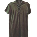 Forever 21 Olive Green Velvet Strappy Mock Neck Mini Dress Photo 0