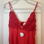 Free People  NWT Lovey Maxi Dress Red Crochet Cotton Size M Photo 11