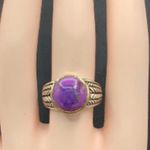 Sterling Silver BARSE  Purple Turquoise Cocktail Ring w Bronze Accent Sz 6 NWT Photo 5