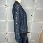Stella & Dot  The Downtown Navy Lace Bomber Jacket Size Large Photo 8
