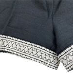 Kate Spade  NY Black Linen White Geometric Embroidered Lining Shorts sz US 2 NEW Photo 6