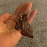 Handmade Butterfly Wing Earrings Orange Photo 4