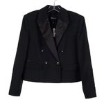 Madewell  Black Cropped Tuxedo Blazer Women's Size 0 NWT Photo 1