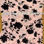 CBR SHEER DRESS MED. PINK W BLACK FLORAL MIDI THIGH HIGH SLITS HIGHCOLLAR NECK Photo 11