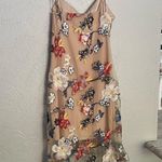 Devlin  nude floral embroidered ruffle spaghetti strap midi dress XS  Photo 12