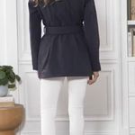 Dennis Basso Water Resistant 4-Pocket Safari Trench Navy Photo 1