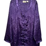 Victoria's Secret Victoria’s Secret Purple Satin Floral Print Long Sleeve Sleep Shirt Size Large Photo 1