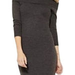 New York & Company Gray Knit Sweater Dress Cowl Neck Fringe Size S Photo 0