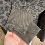 90 Degree By Reflex Olive Green Leopard Print Side Slit Tunic Sweater Top Large Photo 6