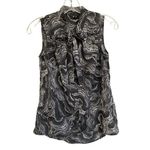 Mossimo Supply Co Mossimo Black White Geometric Button-up Tank Top/Career Secretary Blouse - XS Photo 2