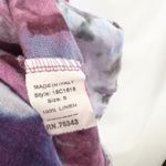 Handmade Linen Tie Dye Tank Top Sleeveless Ruffle Hem Made in Italy‎ Geode 1110 Purple Photo 2