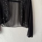 SL Fashions Sheer Embellished Vintage Y2k Jacket Womens Medium Beaded Sequin Black Photo 2