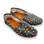 Toms Gray Classic Canvas Slip-on Flats Christmas Bulbs Women’s Size 8 Warm Lined Photo 0