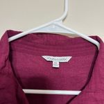 John Mark  Wine V Neck Collared Blouse Medium Photo 1