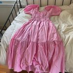 NEW Light Pink Puff Sleeve Midi Dress Size M Photo 0