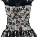 Jessica McClintock Strapless Black Gold Lace Tulle Sparkle Prom Party Dress Photo 13