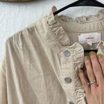 Xirena Cream Tan Harlee Button Down Corduroy Ruffle Jumpsuit Playsuit Size L Photo 4