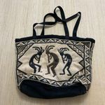 El Paso Saddle Blanket Bag Women's Black Cotton Stencil Purse Large Kokopelli Photo 0