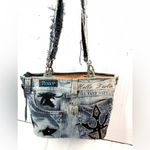 Cowgirl Dream Denim Designer Decorated Shoulder Bag Blue Photo 2