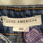 Good American  Bombshell Jean Shorts Shadow Pocket Raw Hem Blue Size 20 Plus Size Photo 5