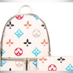 😍Elegant Multicolor Designer backpack set White Photo 0