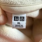 Uniqlo Off-White Women's Fleece Sherpa Hoodie cropped XL 1/2 zip Photo 4