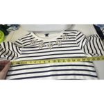 J.Crew  Women’s Jeweled Navy And White Striped Sweatshirt Glitzy Bejeweled Sz XS Photo 6