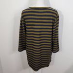 Isaac Mizrahi Navy and Green Stripe Top Size XS Striped Preppy Knit Top Photo 3