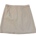 Ann Taylor $88 NWT Compact Doubleweave in Cashew Beige Stretch Cotton Skirt 14 Photo 0