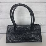 Mauzari Sayulita Black Hand Tooled Shoulder Bag 100% Genuine‎ Leather Western Photo 2