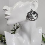 Unique Silver Medusa with Snake Statement Earrings Photo 4