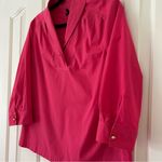 Talbots  Pink Shawl Collar Pullover Top With Gold Button Accent - Size 12p Photo 1