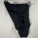 Sunsets One Shoulder Black Swimsuit with Mesh in Size Medium Photo 2