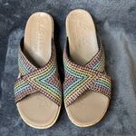 Skechers SKETCHERS Beverlee Womens Size 10 Wedge Cross Strap Sandals Shoes Rainbow Photo 2